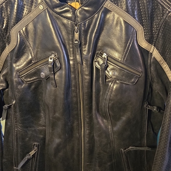 Womens Harley-Davidson Black Leather Bomber Jacket Size:2XL - Picture 2 of 7